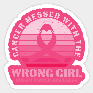 Wrong Girl - Breast Cancer Awareness Month Sticker